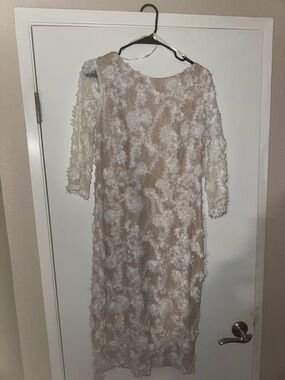 XScape White floral lace Dress